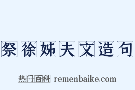 祭徐姊夫文造句是什么意思的图片